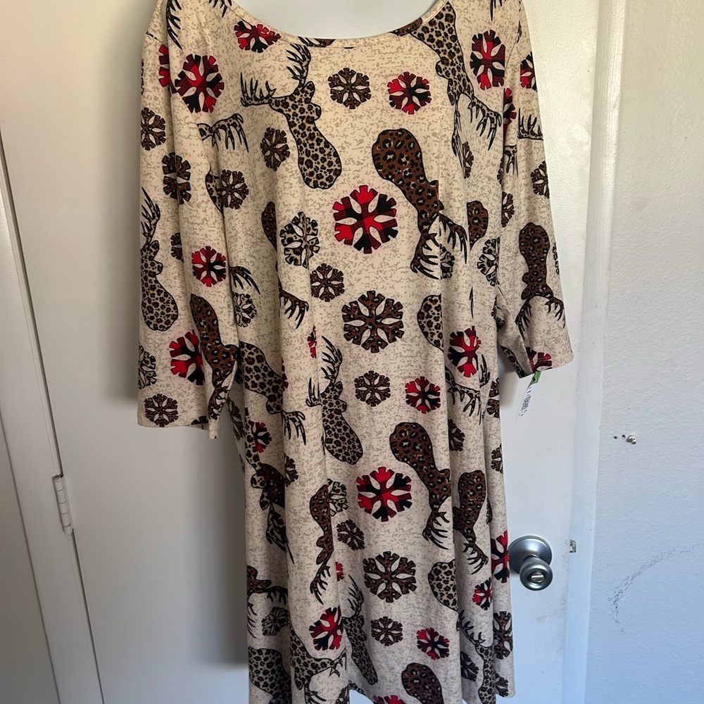 Sundress Red and Black Casual Dolman Sleeve Sundress or gown-1X-chances R plus